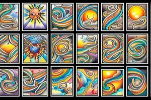 Winding River from left to right sunny on the left side raining on the right side tattoo idea