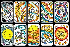 Winding River from left to right sunny on the left side raining on the right side tattoo idea