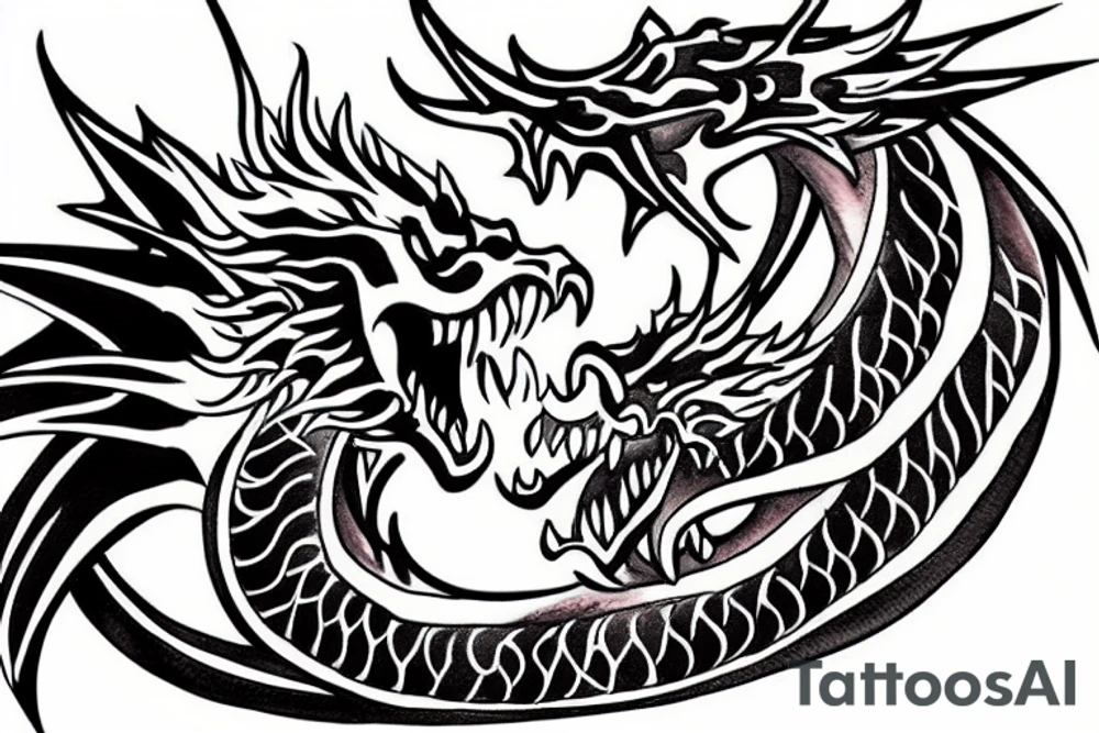 A dragon breathing fire tattoo idea