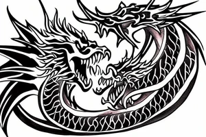 A dragon breathing fire tattoo idea