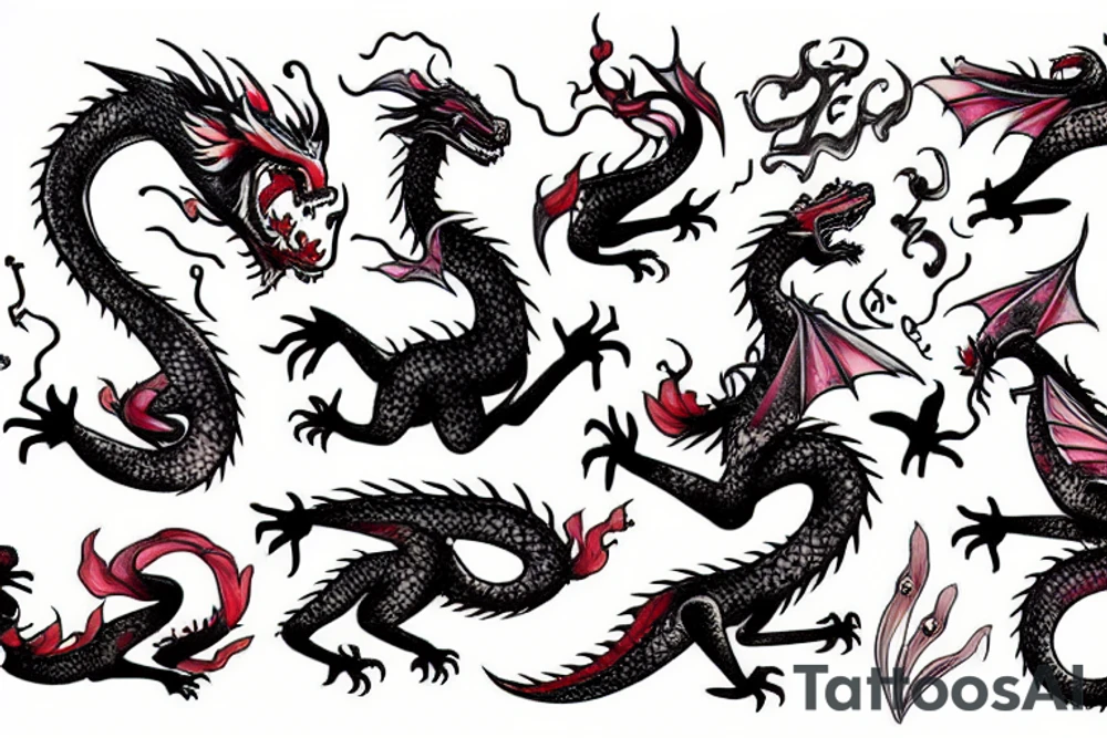 A dragon breathing fire tattoo idea
