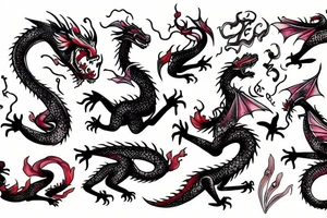 A dragon breathing fire tattoo idea