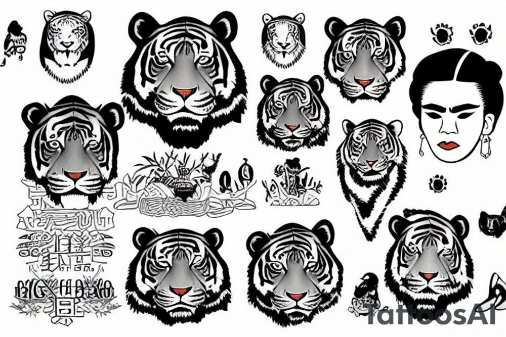 tiger shaped like Korean peninsula tattoo idea