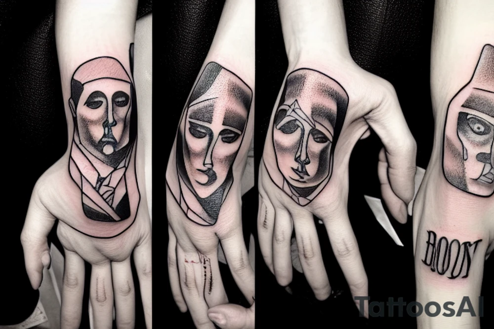 a man with long fingers tattoo idea
