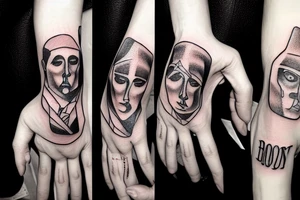 a man with long fingers tattoo idea