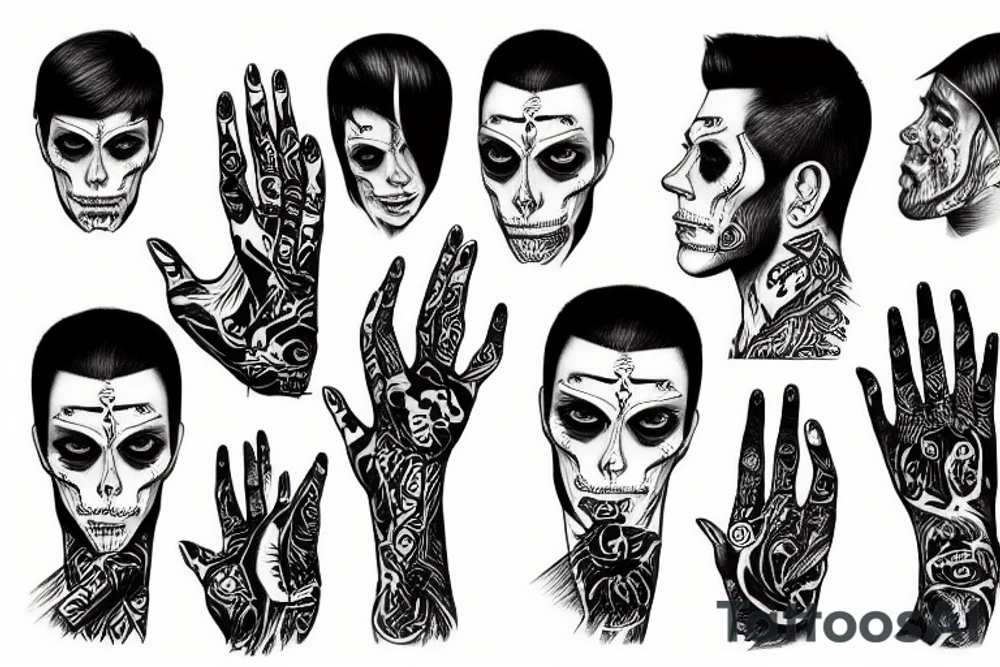 a man with long fingers tattoo idea