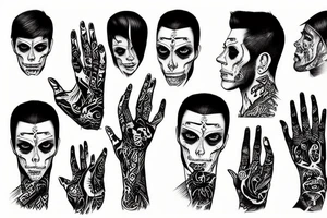 a man with long fingers tattoo idea