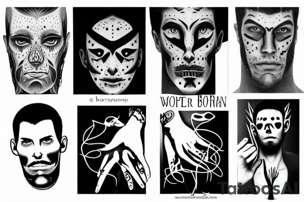 a man with long fingers tattoo idea