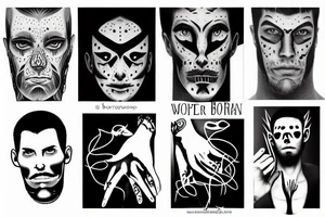 a man with long fingers tattoo idea
