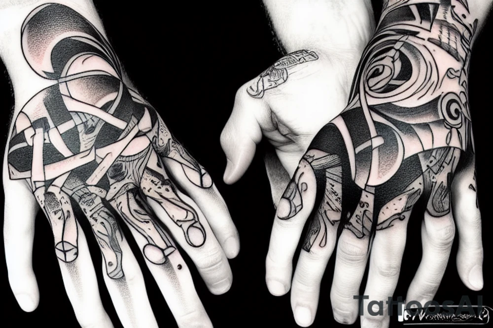 a man with long fingers tattoo idea