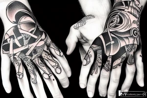 a man with long fingers tattoo idea
