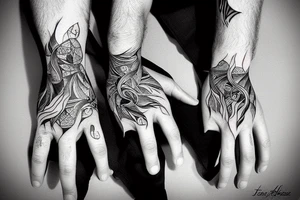 a man with long fingers tattoo idea