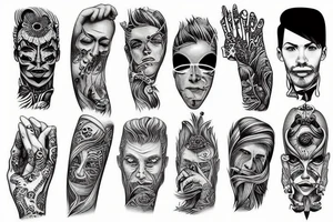 a man with long fingers tattoo idea