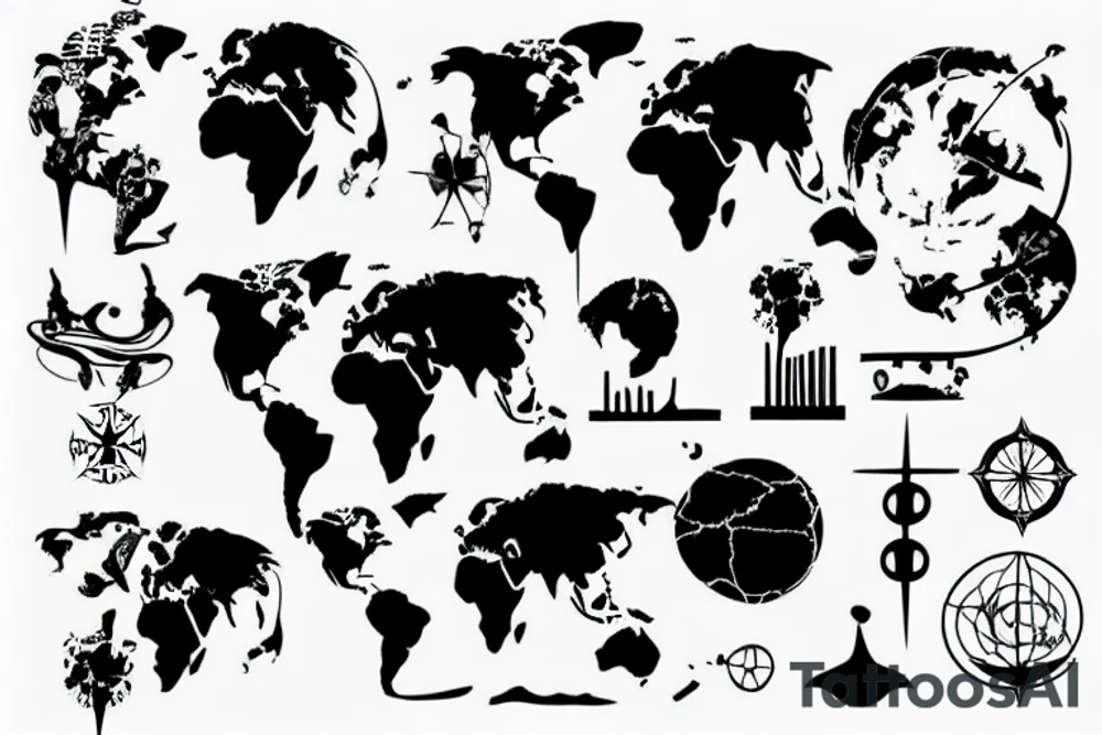 World map tattoo idea