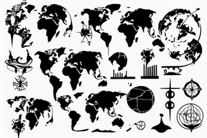 World map tattoo idea