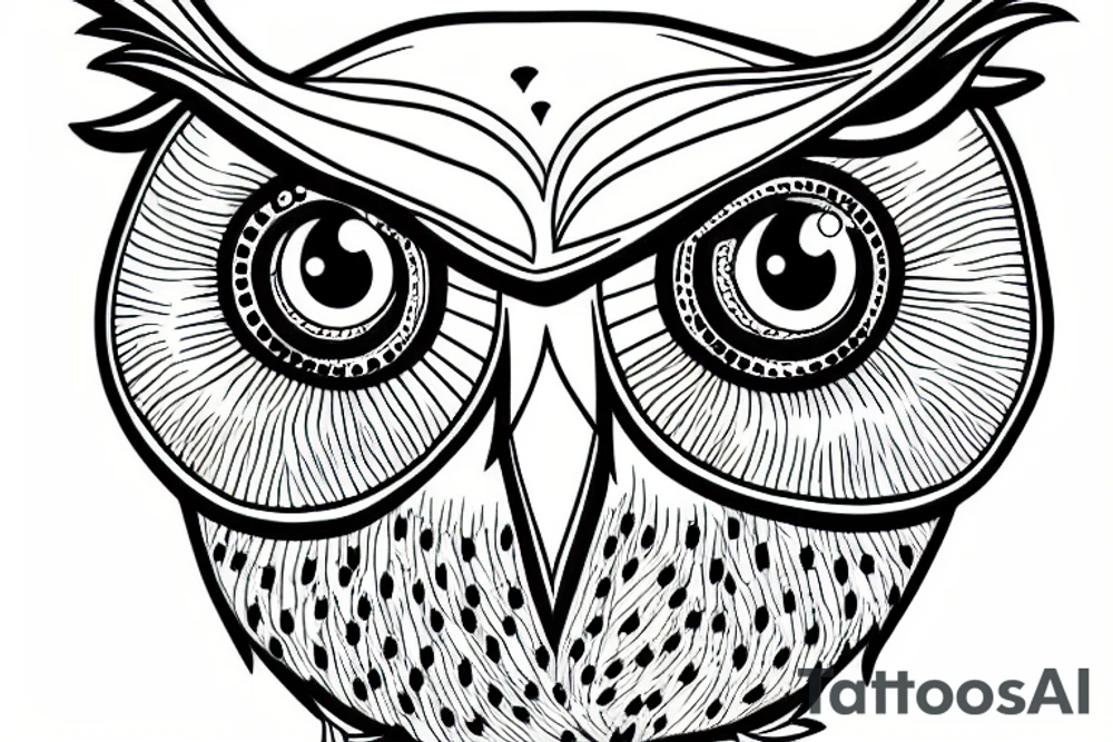 Owl with three eyes tattoo idea