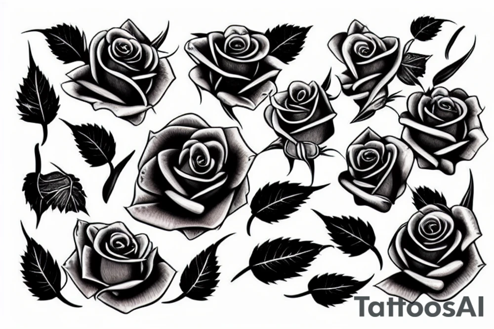 Cat bleeding rose dark tattoo idea