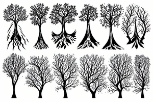 a tree with water flowing through tattoo idea