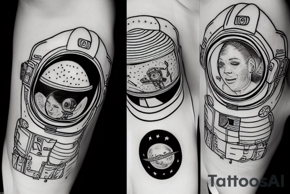 an astronaut runs through the sky tattoo idea