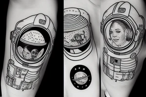 an astronaut runs through the sky tattoo idea