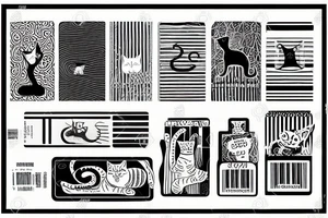 barcode and cat tattoo idea