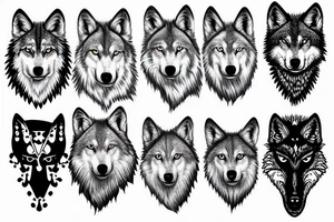 Wolf roses trash polka tattoo idea