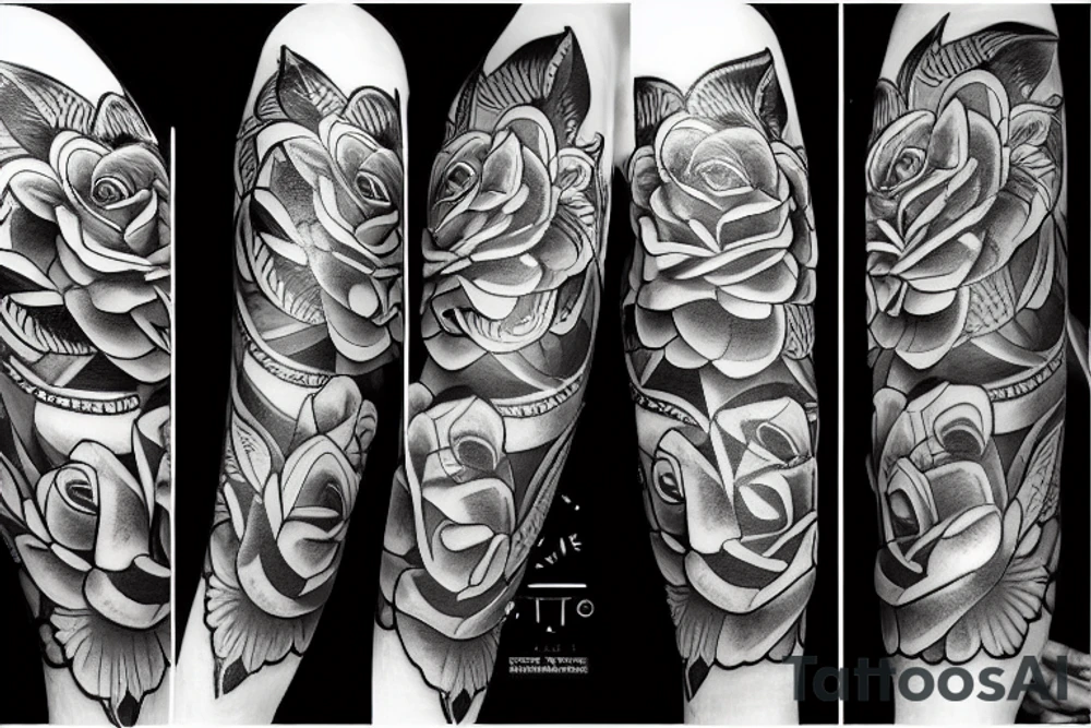 Wolf roses tattoo idea