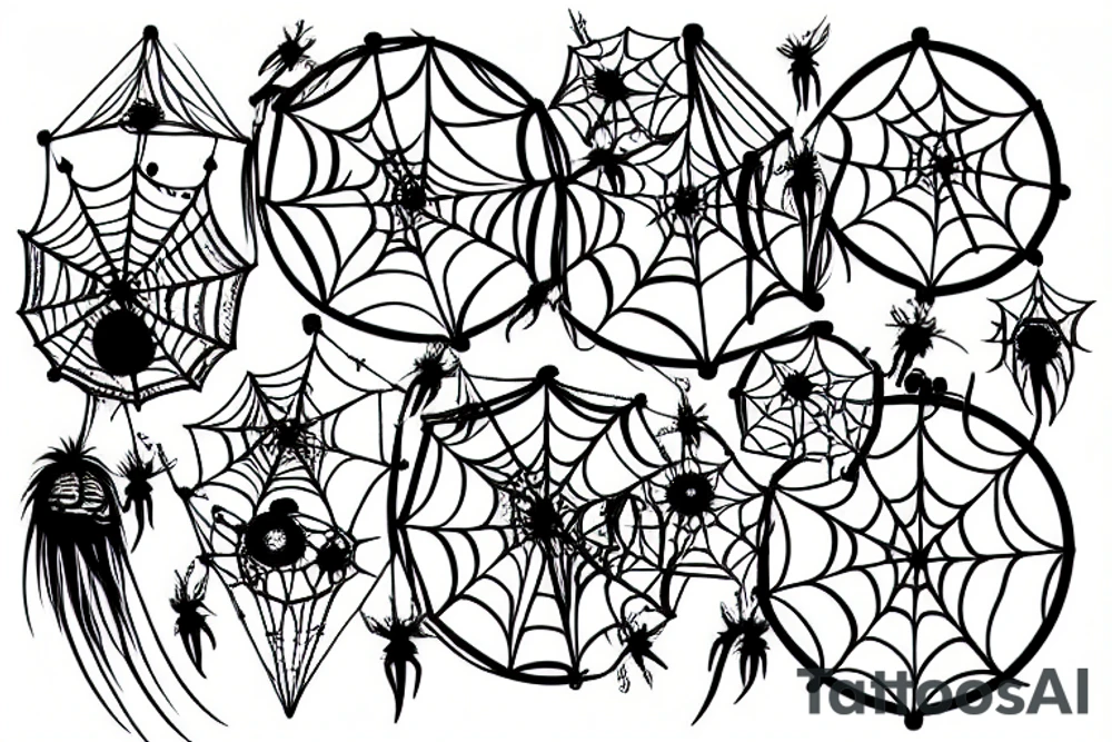 Spider web dream catcher nightmare catcher tattoo idea