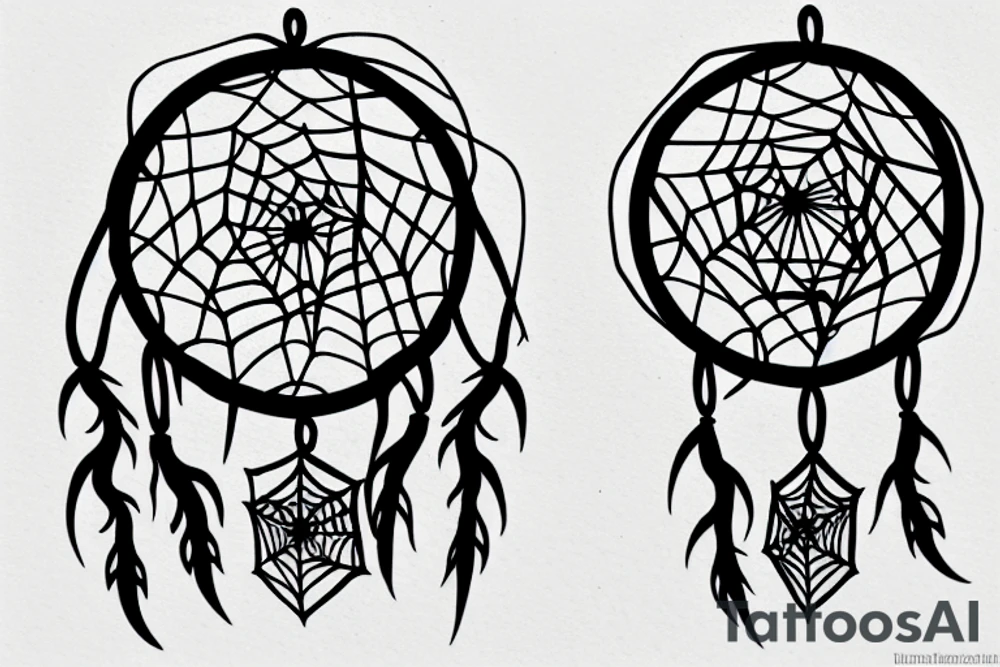 Spider web dream catcher nightmare catcher tattoo idea