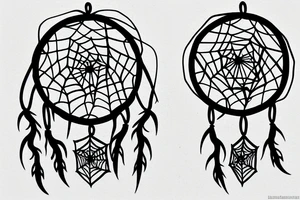Spider web dream catcher nightmare catcher tattoo idea