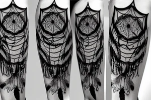 Spider,dream catcher, hell theme, dark tattoo idea