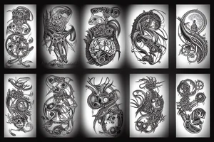 a  bio-mechanical monstrosity tattoo idea