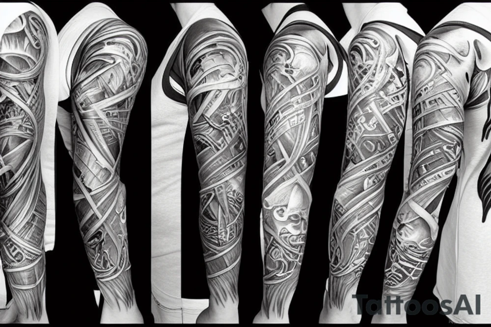 A BIOMECHANICAL SLEEVE TATTOO tattoo idea