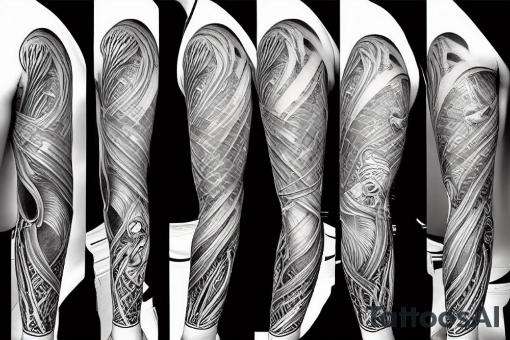 A BIOMECHANICAL SLEEVE TATTOO tattoo idea