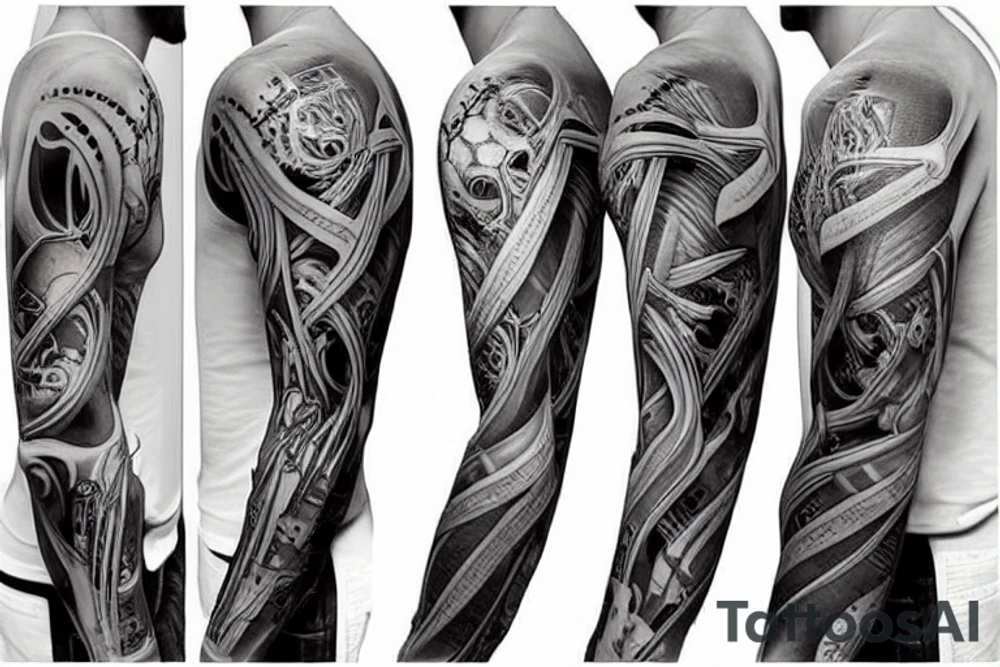 A BIOMECHANICAL SLEEVE TATTOO tattoo idea