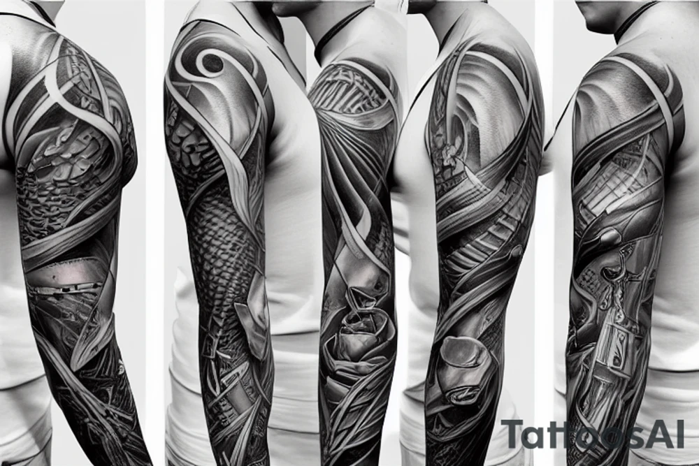 A BIOMECHANICAL SLEEVE TATTOO tattoo idea