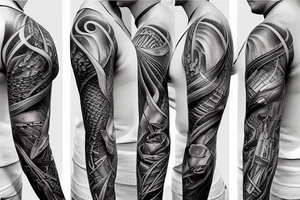 A BIOMECHANICAL SLEEVE TATTOO tattoo idea