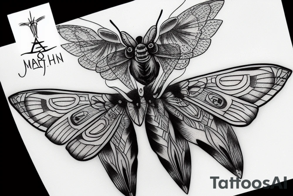 Large moth tattoo idea