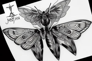 Large moth tattoo idea