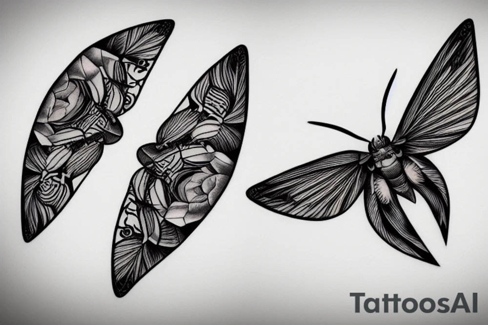 Large moth tattoo idea