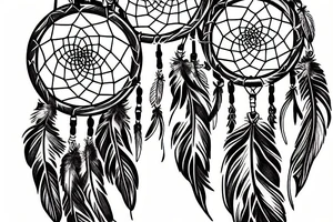 A dream catcher with 2 feathers and one arrowhead in the middle with the name Arnold Ochoa on the side tattoo idea