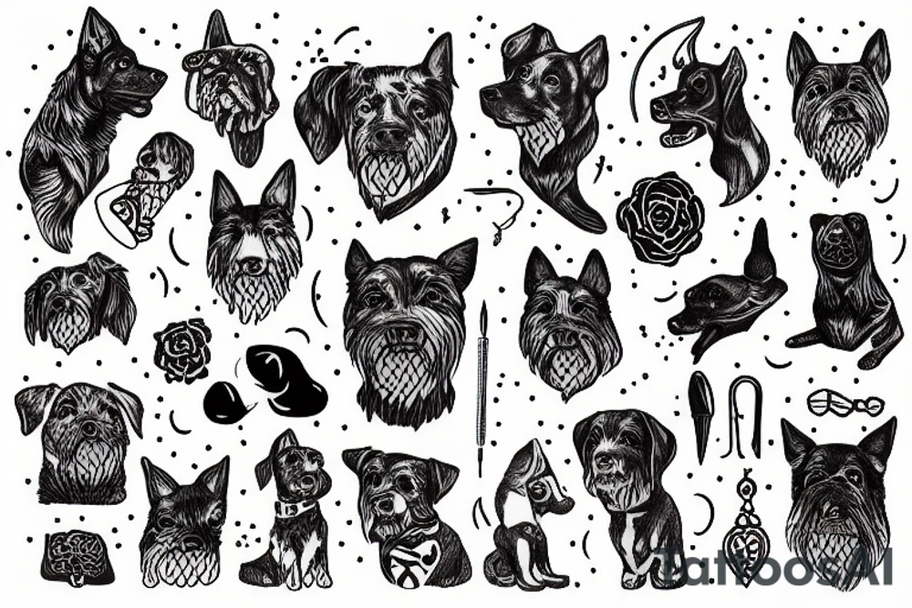 Black dog tattoo idea