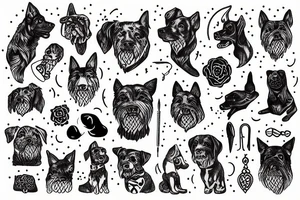 Black dog tattoo idea