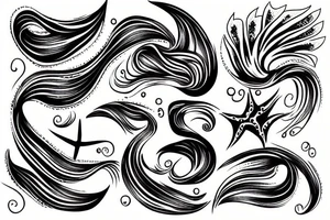 Black wood with sea tattoo idea