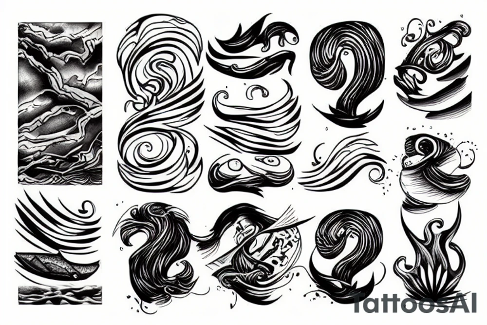 Black wood with sea tattoo idea