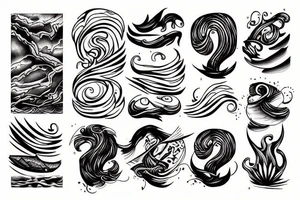 Black wood with sea tattoo idea