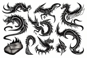 a dragoon on a stone tattoo idea