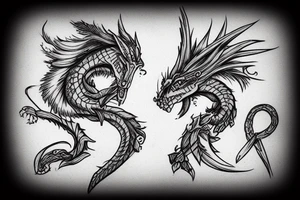 a dragoon on a stone tattoo idea