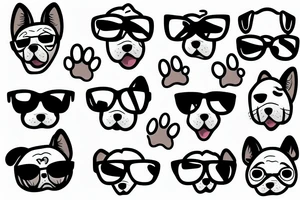 Funny dog with a sunglass tattoo idea