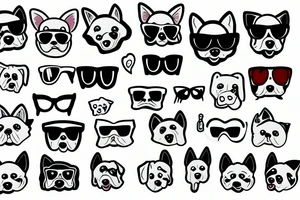 Funny dog with a sunglass tattoo idea
